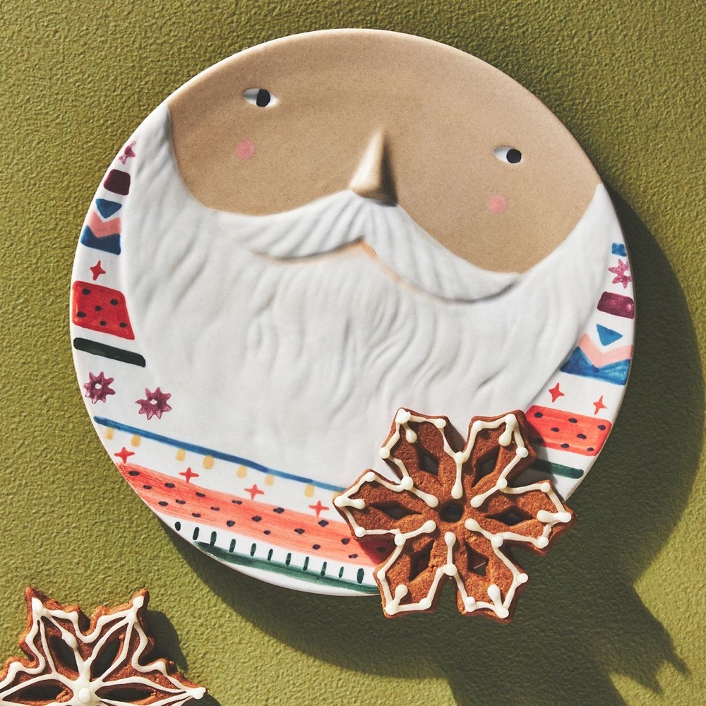 Anthropologie BRAND NEW, Fotini Tikkou Mr. Claus Dessert Plate